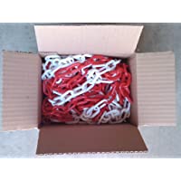 SNS SAFETY LTD Cadena Plástico de Señalización 6 mm (Rojo y Blanco- 12-3 Metros)